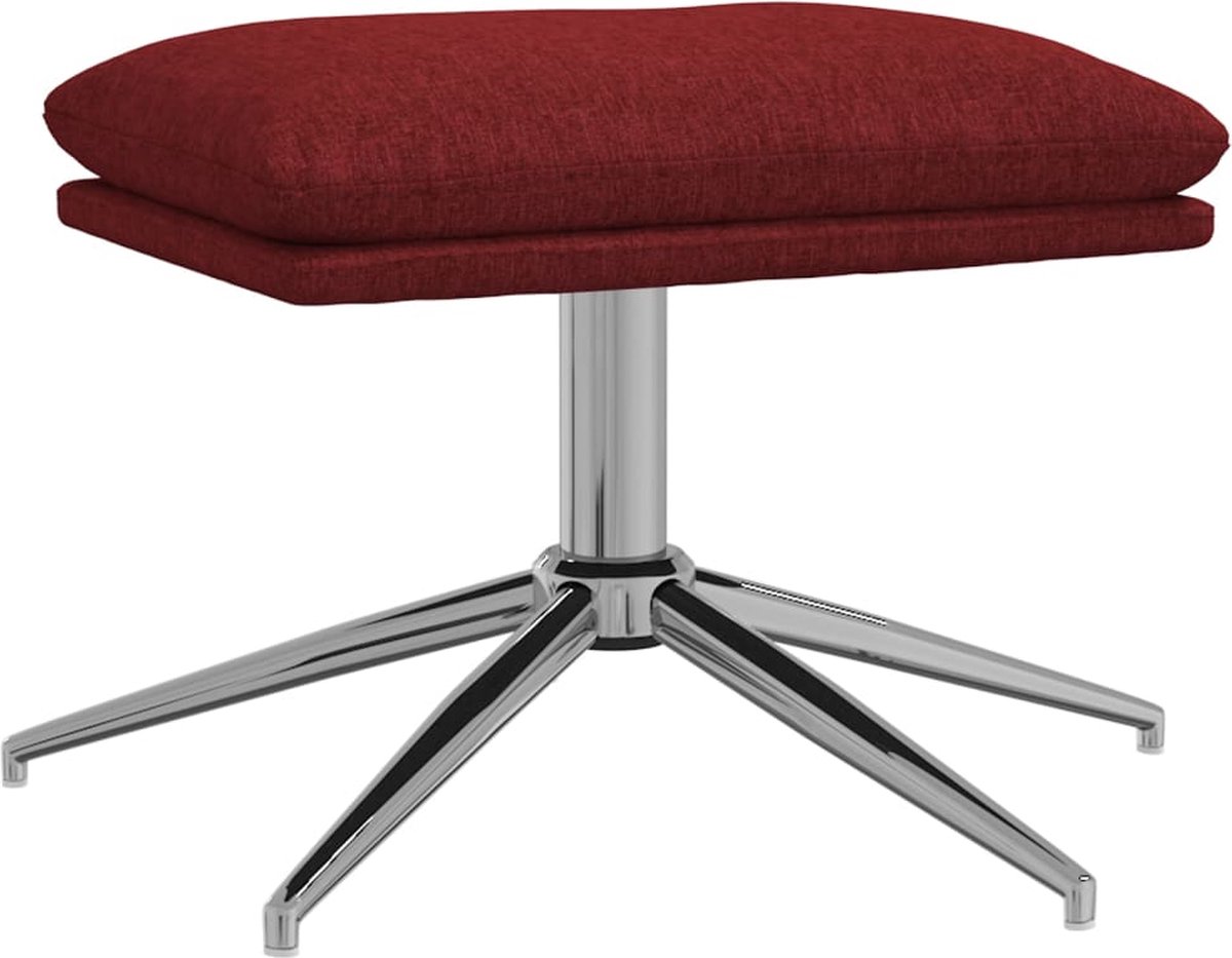 Vidaxl Voetenbank 60x60x39 Cm Stof Wijn - Rood