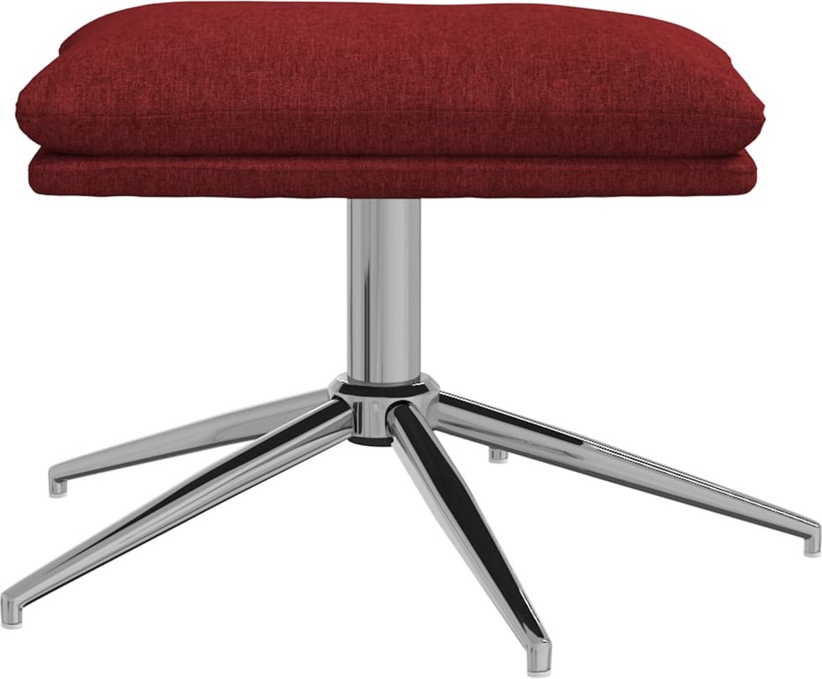 Vidaxl Voetenbank 60x60x39 Cm Stof Wijn - Rood