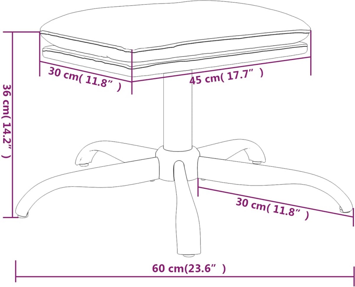 Vidaxl Voetenbank 60x60x39 Cm Stof En Kunstleer - Blauw
