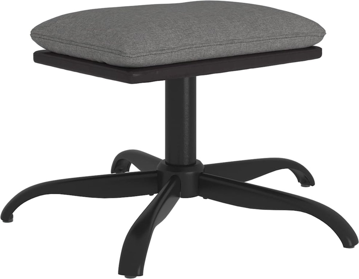 Vidaxl Voetenbank 60x60x39 Cm Stof En Kunstleer Licht - Grijs