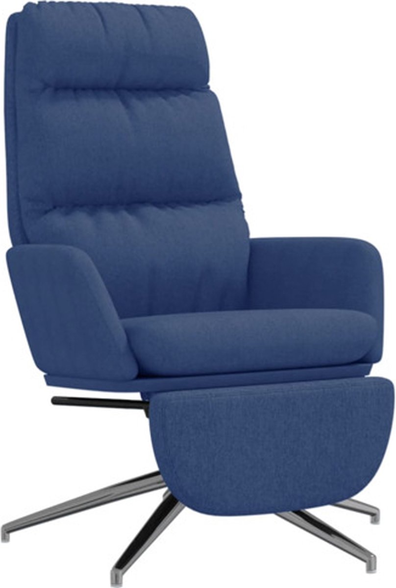 Vidaxl Relaxstoel Met Voetensteun Stof - Blauw