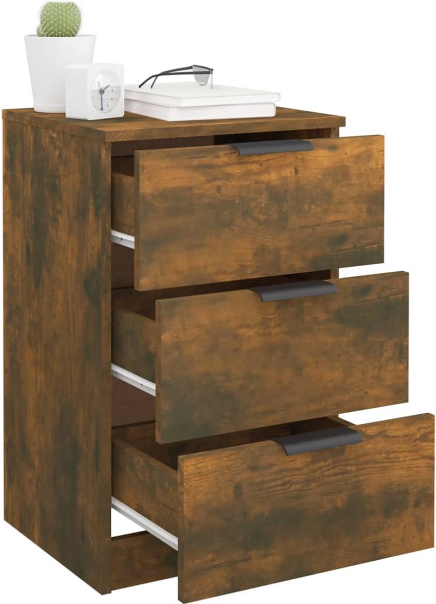 Vidaxl Nachtkastje 40x36x65 Cm Gerookt Eikenkleurig - Bruin