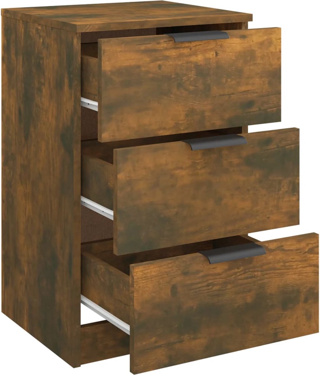 Vidaxl Nachtkastje 40x36x65 Cm Gerookt Eikenkleurig - Bruin