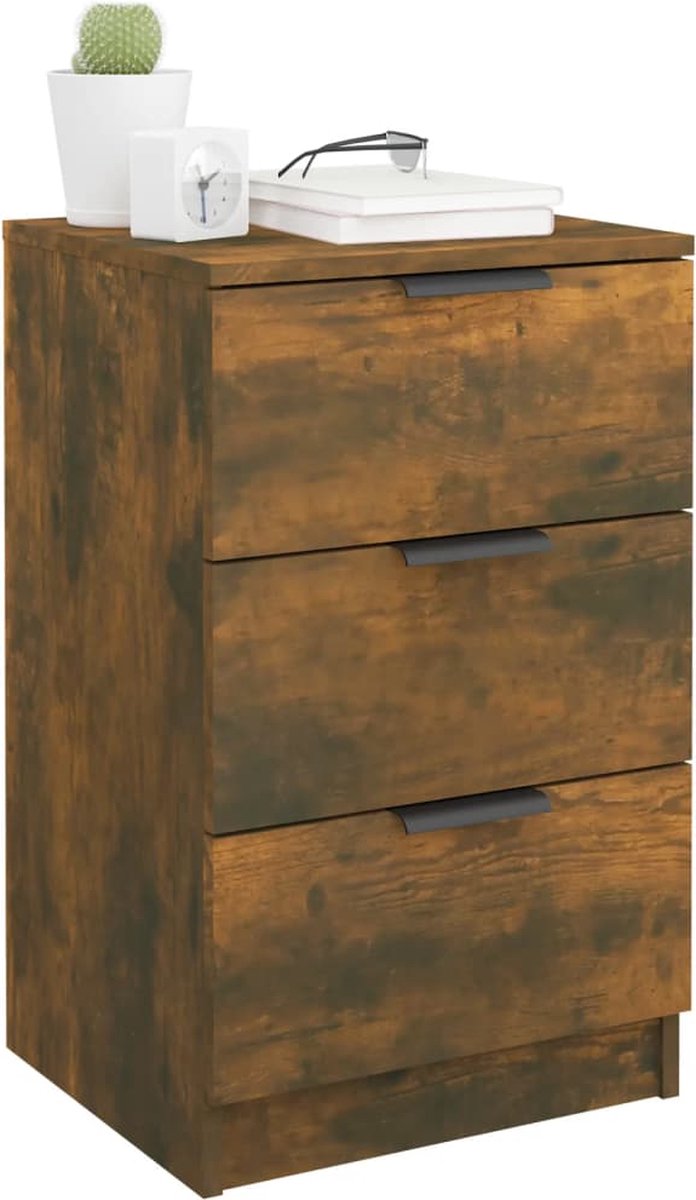 Vidaxl Nachtkastje 40x36x65 Cm Gerookt Eikenkleurig - Bruin