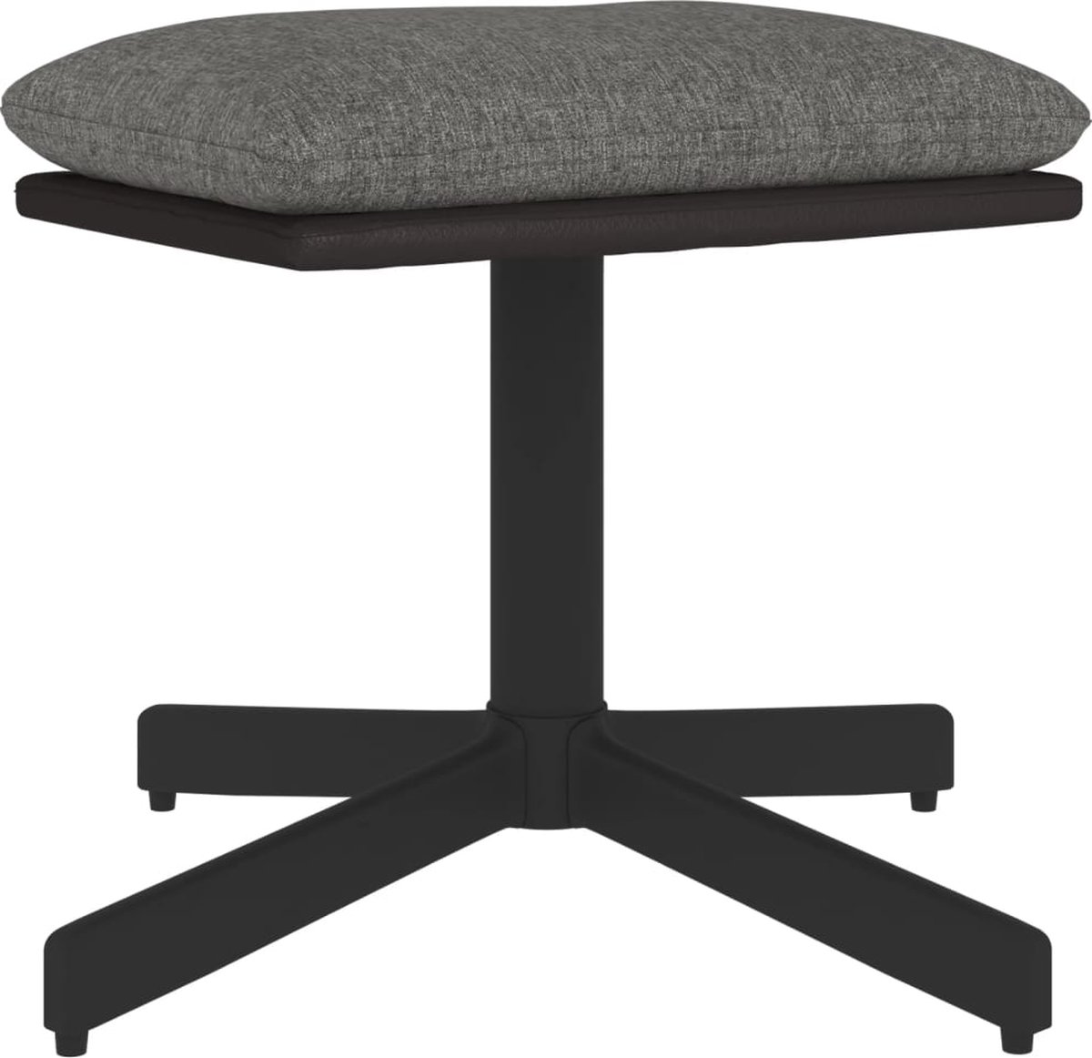 Vidaxl Voetenbank 60x60x39 Cm Stof En Kunstleer Licht - Grijs