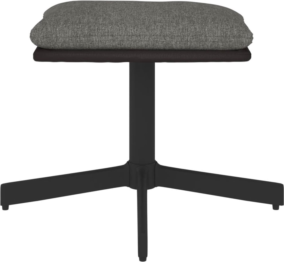 Vidaxl Voetenbank 60x60x39 Cm Stof En Kunstleer Licht - Grijs