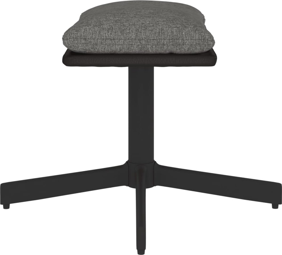 Vidaxl Voetenbank 60x60x39 Cm Stof En Kunstleer Licht - Grijs