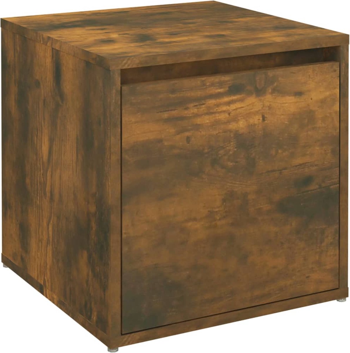 Vidaxl Opbergbox Met Lade 40,5x40x40 Cm Bewerkt Hout Gerookt Eiken - Marrón