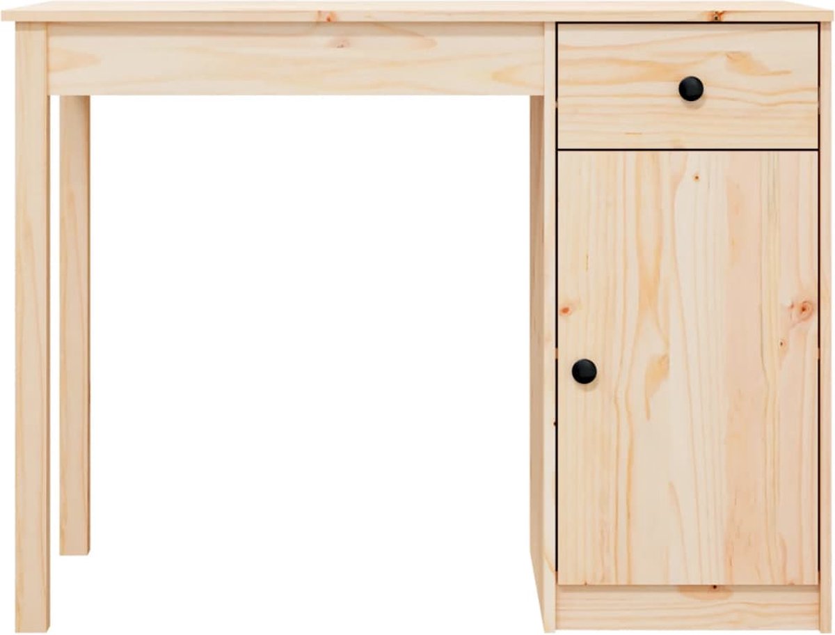 Vidaxl Bureau 100x50x75 Cm Massief Grenenhout - Bruin