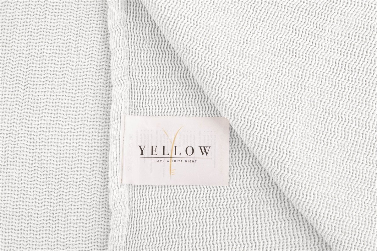 Yellow Katoen Bedsprei Plaid Ica - Bright White 270x260cm