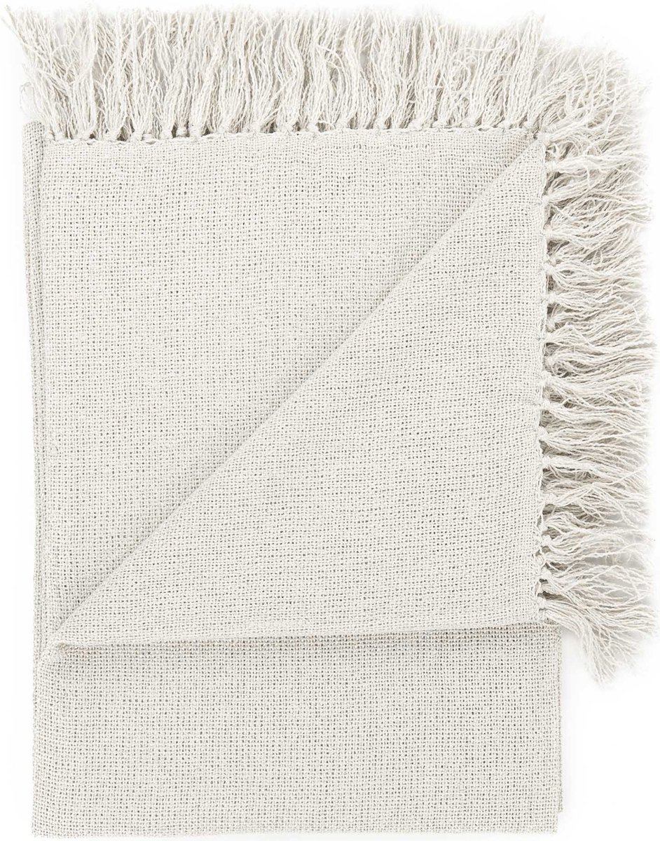 Yellow Katoen Polyester Plaid Navia - White 140x200cm