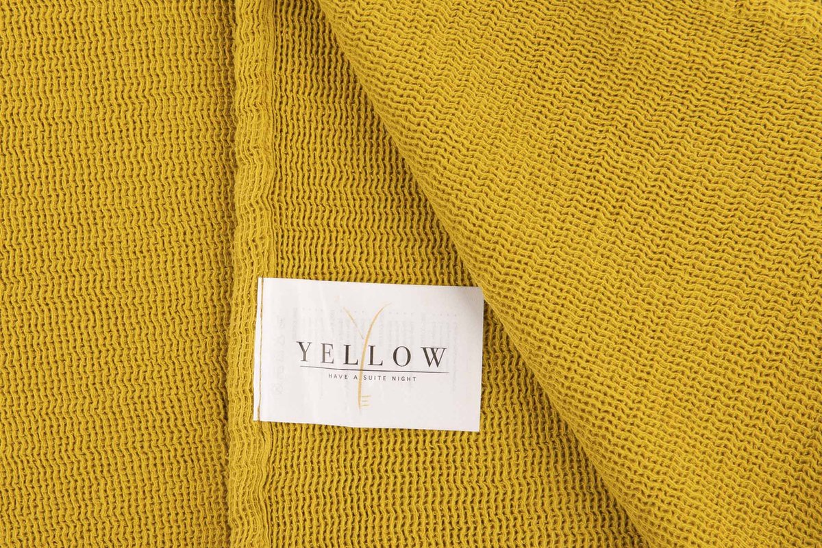 Yellow Katoen Bedsprei Plaid Ica - Honey Gold 270x260cm - Geel