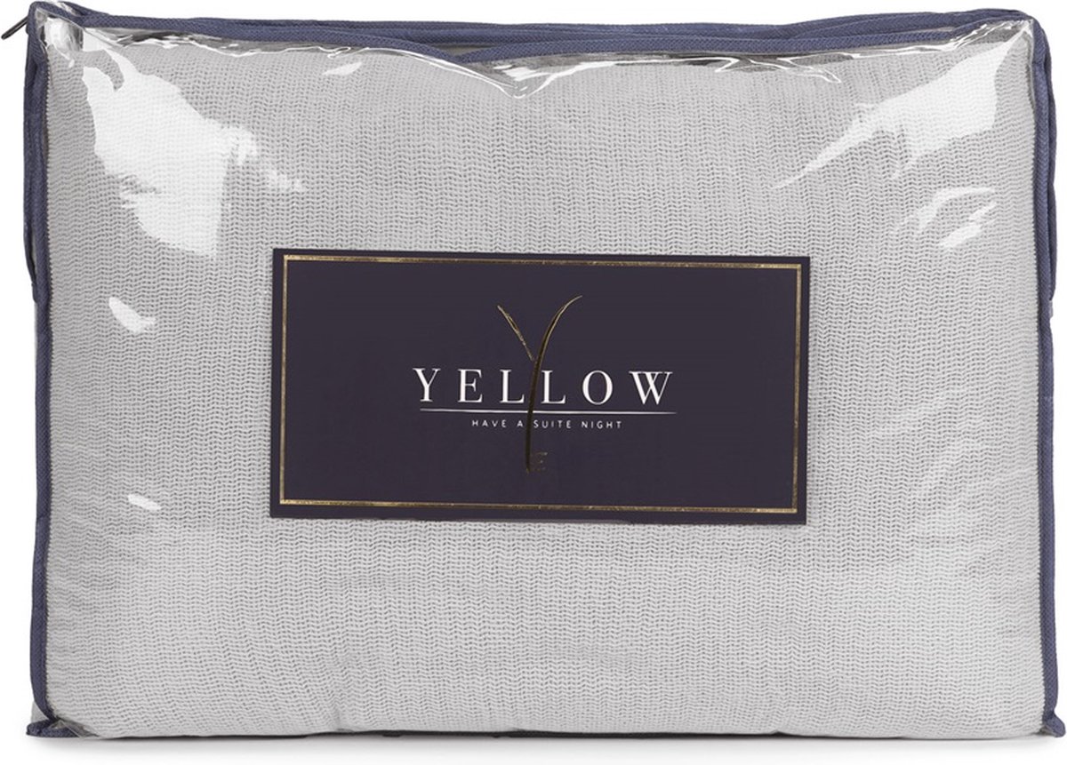 Yellow Katoen Bedsprei Plaid Ica - Vapor Grey 180x260cm - Grijs