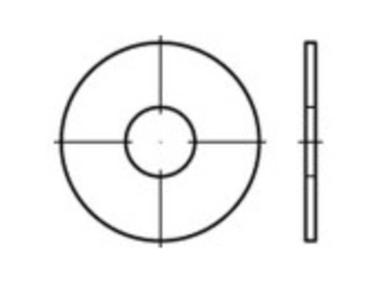 TOOLCRAFT 159286 Spatbordschijven Binnendiameter: 12.5 mm Staal Galvanisch verzinkt 200 stuk(s)