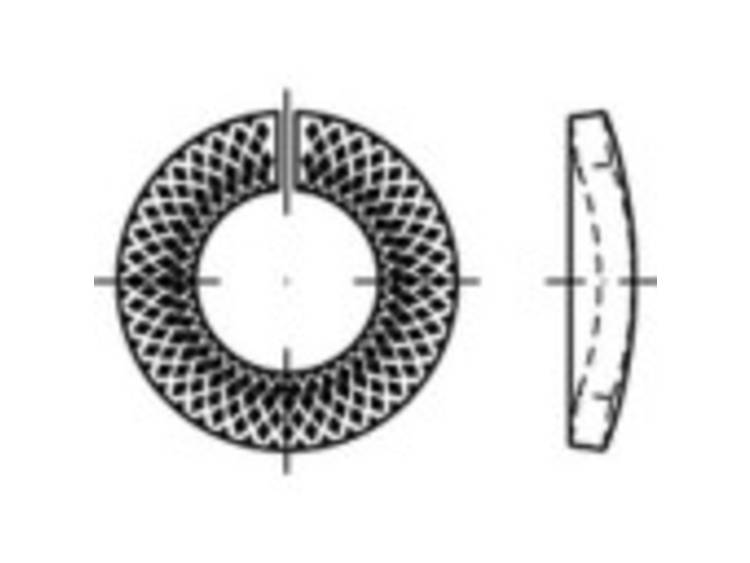 TOOLCRAFT 159465 Grendelring Binnendiameter: 24.6 mm Verenstaal Verzinkt 200 stuk(s)