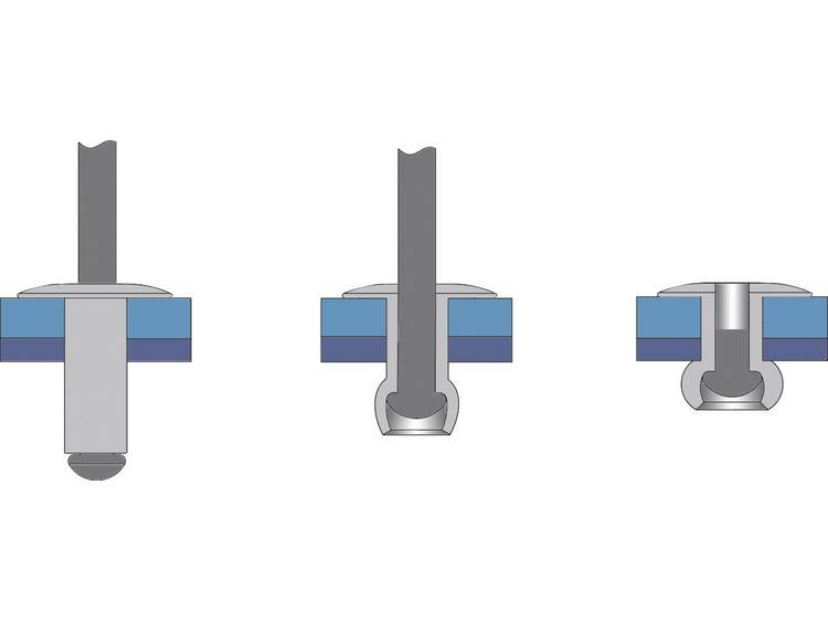 Bralo S1040004010 Blindklinknagel (Ã x l) 4 mm x 10 mm Staal Aluminium 50 stuk(s)