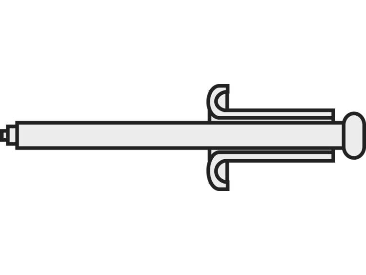 TOOLCRAFT 521641 Blindklinknagel (Ã x l) 3 mm x 7 mm Staal Aluminium 10 stuk(s)