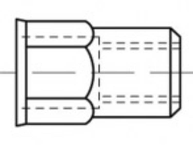 TOOLCRAFT TO-5380596 Blindklinkmoer M4 RVS 500 stuk(s)