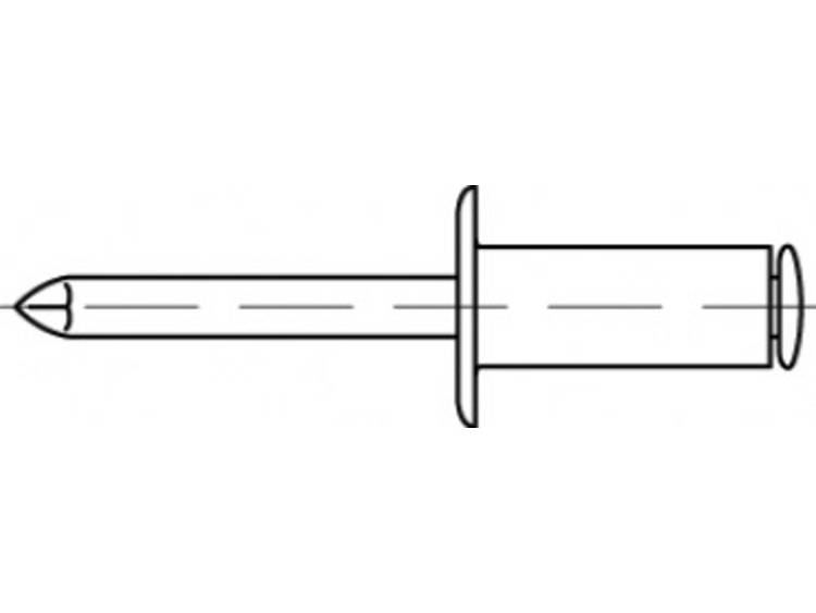 TOOLCRAFT TO-5444370 Blindklinknagel 3.2 mm RVS 500 stuk(s)