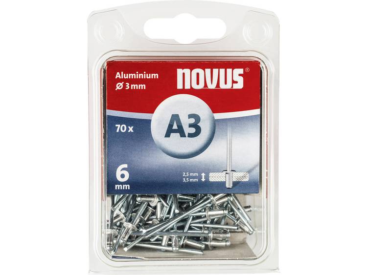 Novus 016039 Blindklinknagel (Ã x l) 3 mm x 6 mm Aluminium Aluminium 70 stuk(s)