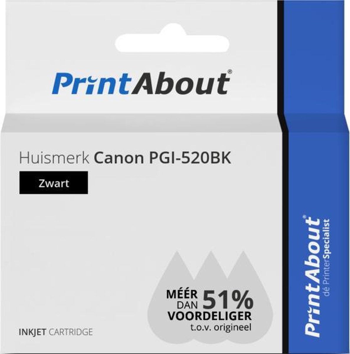 PrintAbout Huismerk Canon PGI-520BK Inktcartridge - Zwart