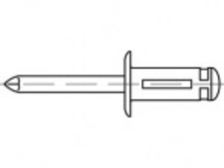 TOOLCRAFT TO-5455302 Open blindklinknagel 4.8 mm 250 stuk(s)