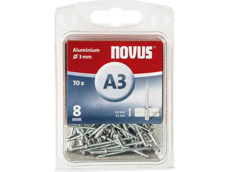 Novus 016046 Blindklinknagel (Ã x l) 3 mm x 8 mm Aluminium Aluminium 70 stuk(s)