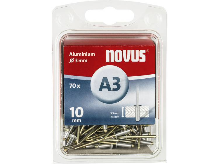 Novus 016053 Blindklinknagel (Ã x l) 3 mm x 10 mm Aluminium Aluminium 70 stuk(s)