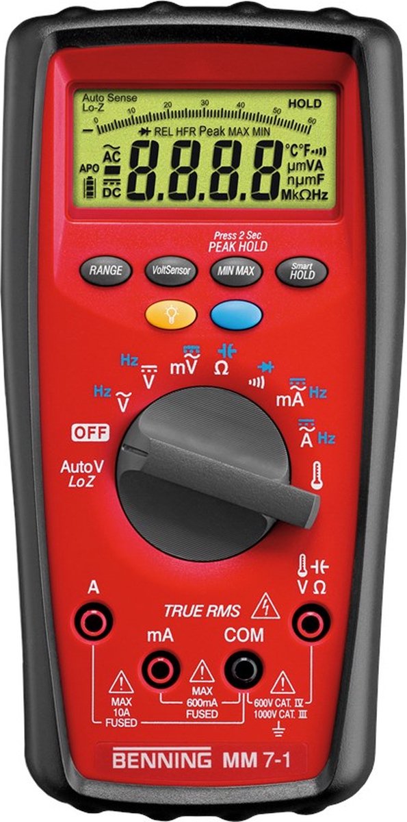 Benning Multimeter | 0,00001 mV-1.000 V AC/DC | TRUE RMS | 1 stuk - 044085