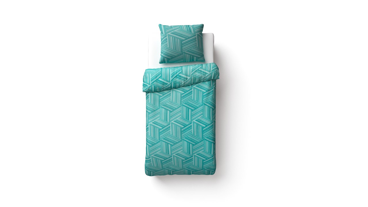 Beter Bed Dekbedovertrek Chard - 140 x 200/220 cm - Turquoise