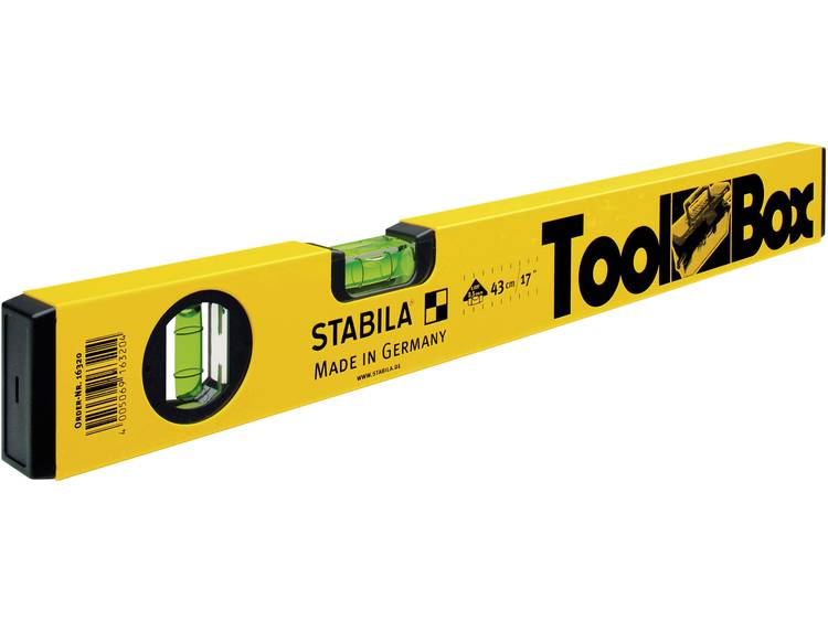 Stabila Toolbox 16320 Metalen waterpas 43 cm 0.5 mm/m