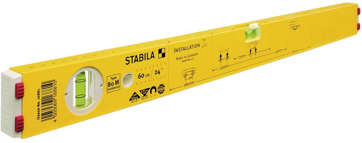 Stabila 80 M 16882 Magneetwaterpas 100 cm 0.5 mm/m