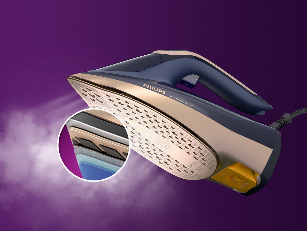Philips 8000 Series Dst8050/20 Stoomstrijkijzer Azur - Blauw