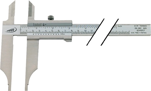 Helios Preisser Werkplaatsschuifmaat | 1000mm | z.fijninstelling met punten | Bek-L.150 mm | 1 stuk - 0234518