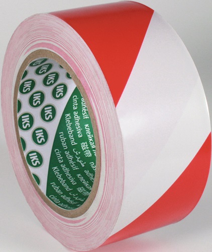 Grondmarkeringstape | PVC | rood/wit | lengte 33 m | breedte 50 mm | wiel | 36 stuks - 5635000002