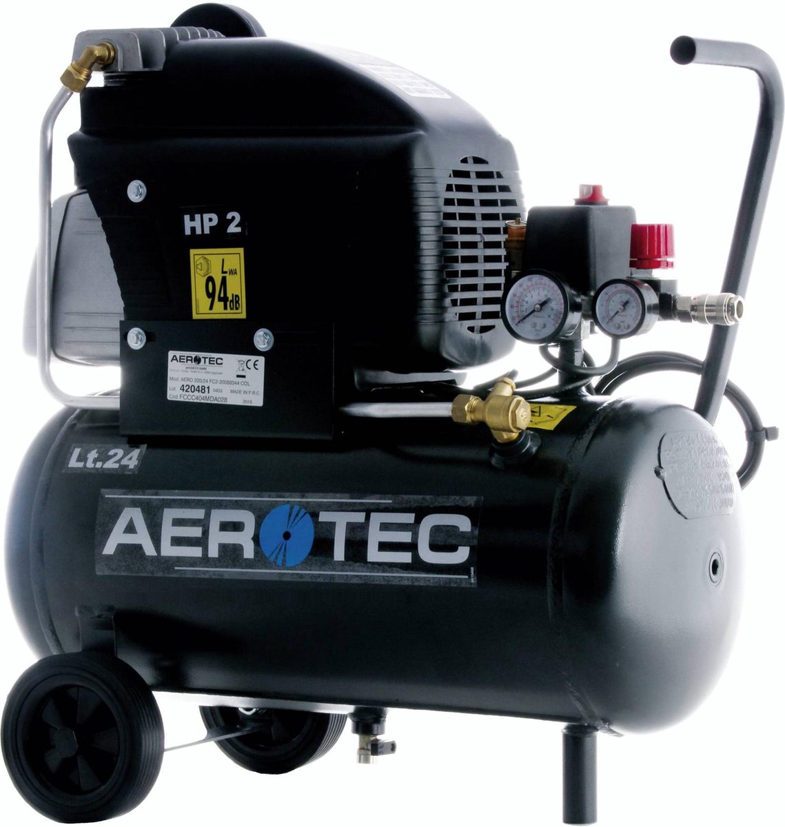 Aerotec Compressor | 210 l/min 8 bar | 1,5 kW 230 V 50 Hz | 24 l | 1 stuk - 20088344