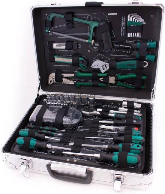 Brüder Mannesmann 29072 Gereedschapskoffer (met inhoud) Doe-het-zelver 124-delig