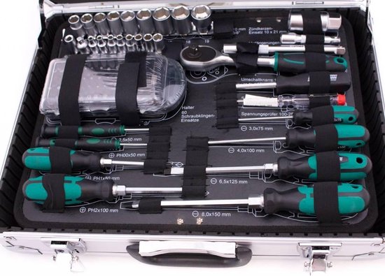 Brüder Mannesmann 29072 Gereedschapskoffer (met inhoud) Doe-het-zelver 124-delig