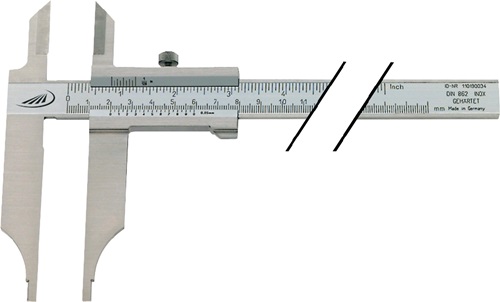 Helios Preisser Werkplaatsschuifmaat | 800 mm | met meetpunten | snavellengte 150 mm | 1 stuk - 0234514