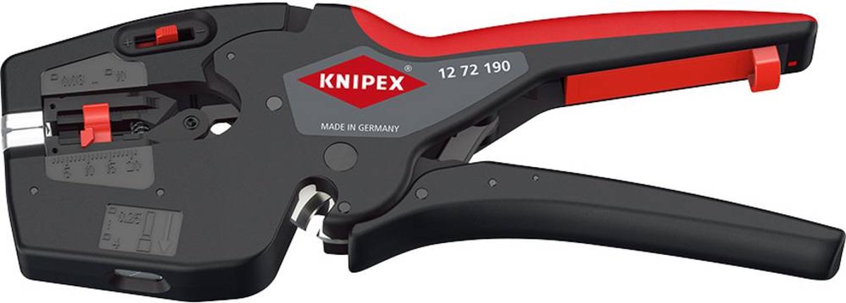 Knipex Afstrip- en krimptang | lengte 190 mm | 0,03-10 mm² (AWG 32-8) | 1 stuk - 12 72 190