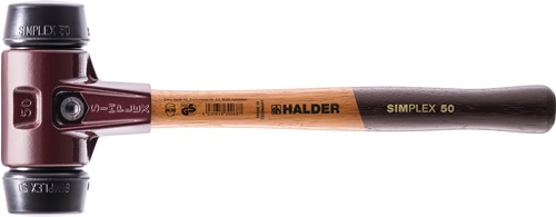 Halder Kunststofhamer | lengte 490 mm hoofd-d. 80 mm | middelhard hout | rubber zwart | 1 stuk - 3002.080