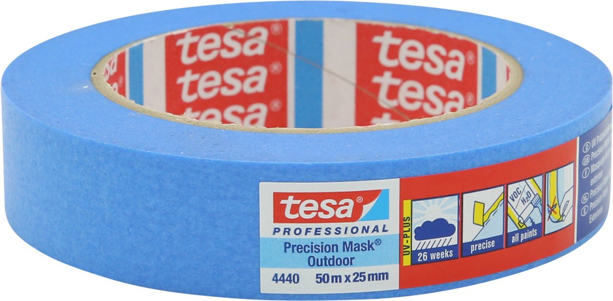 Tesa Precisie afplaktape | glad | blauw | lengte 50 m | breedte 30 mm | wiel | 5 stuks - 04440-00002-00