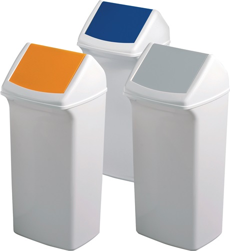 Durable Recyclingcontainer | 40 l H747xB320xD366mm | wit geel | met deksel | 1 stuk - 9000468632