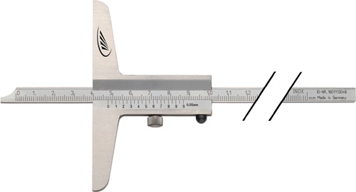 Helios Preisser Diepteschuifmaat | 200 mm | recht meetrail 8 x 3 mm | 1 stuk - 0282502