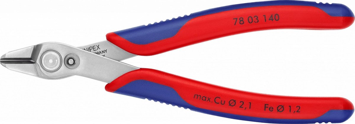 Knipex Elektronicazijsnijtang | RVS lengte 140 mm | facet nee | gepolijst | 1 stuk - 78 03 140