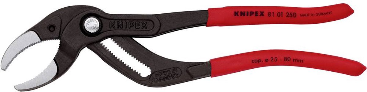 Knipex Sifon-/connectortang | lengte 250 mm spanwijdte 25-80 mm | zwart gefosfateerd | 1 stuk - 81 01 250