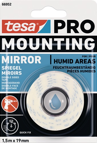 Tesa Montageband | wit | lengte 1,5 m | breedte 19 mm | 12 stuks - 66952-00000-00