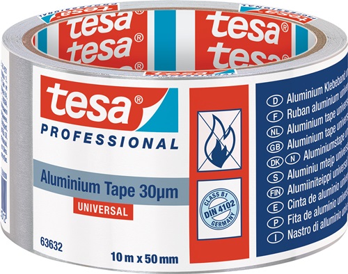 Tesa Aluminiumtape | met liners | lengte 10 m | breedte 50 mm wiel | 6 stuks - 63632-00000-00