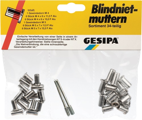 Gesipa Blindklinknagel-assortiment | 34-delig | 1 stuk - 1433675