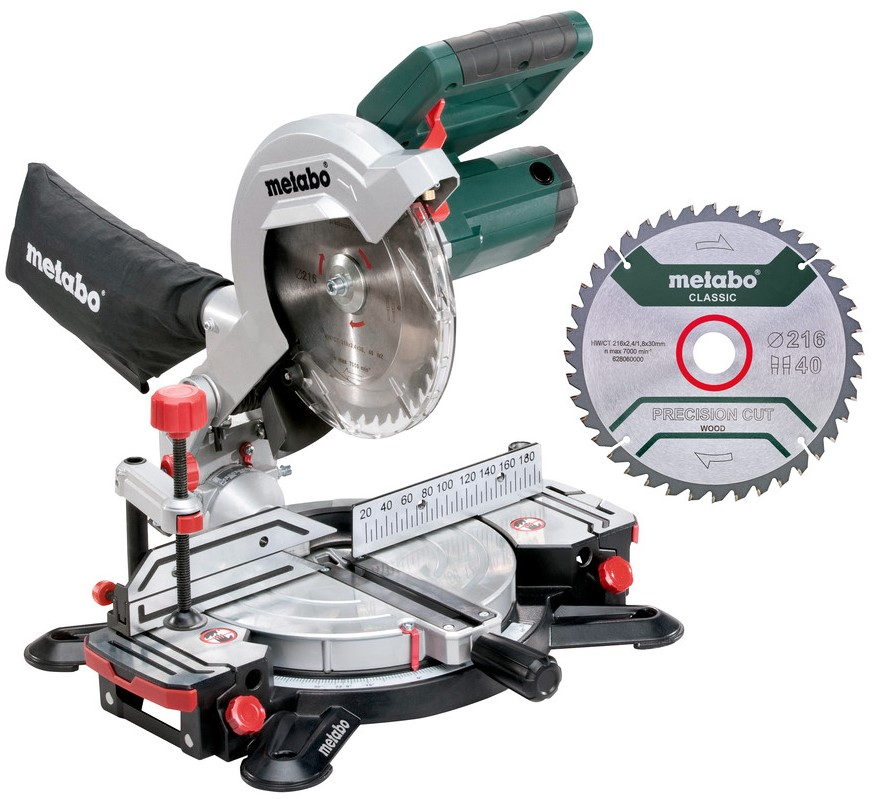 Metabo KS 216 M Lasercut Set | Verstekzaag | Incl. 2 zaagbladen